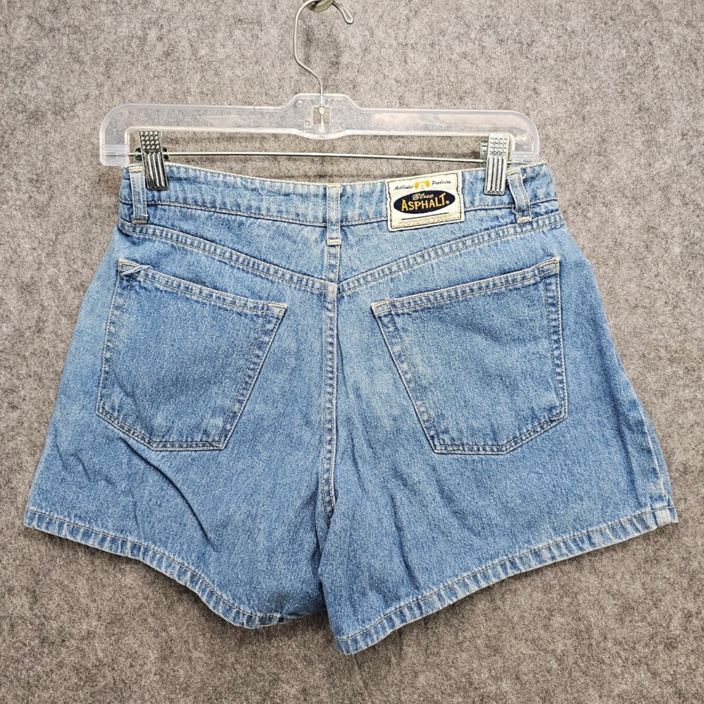 Blue Asphalt Vintage High Waisted Denim Shorts Light Wash Blue Size 7 Cotton Y2K